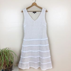 Nine West White Sequin Sleeveless Dress